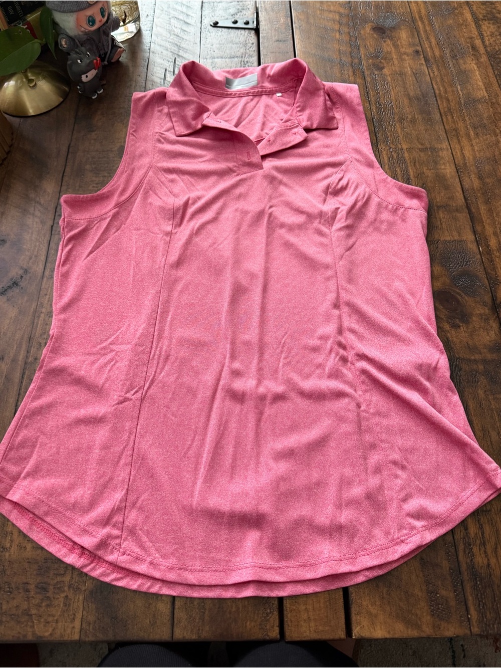 Sz M Callaway Polo Golf Shirt Heather Pink Opti Dri Sleeveless Collar Sporty